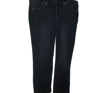 Earl Jeans Blue Ankle Cropped Denim with Classic Design 16W Embellished Thick st